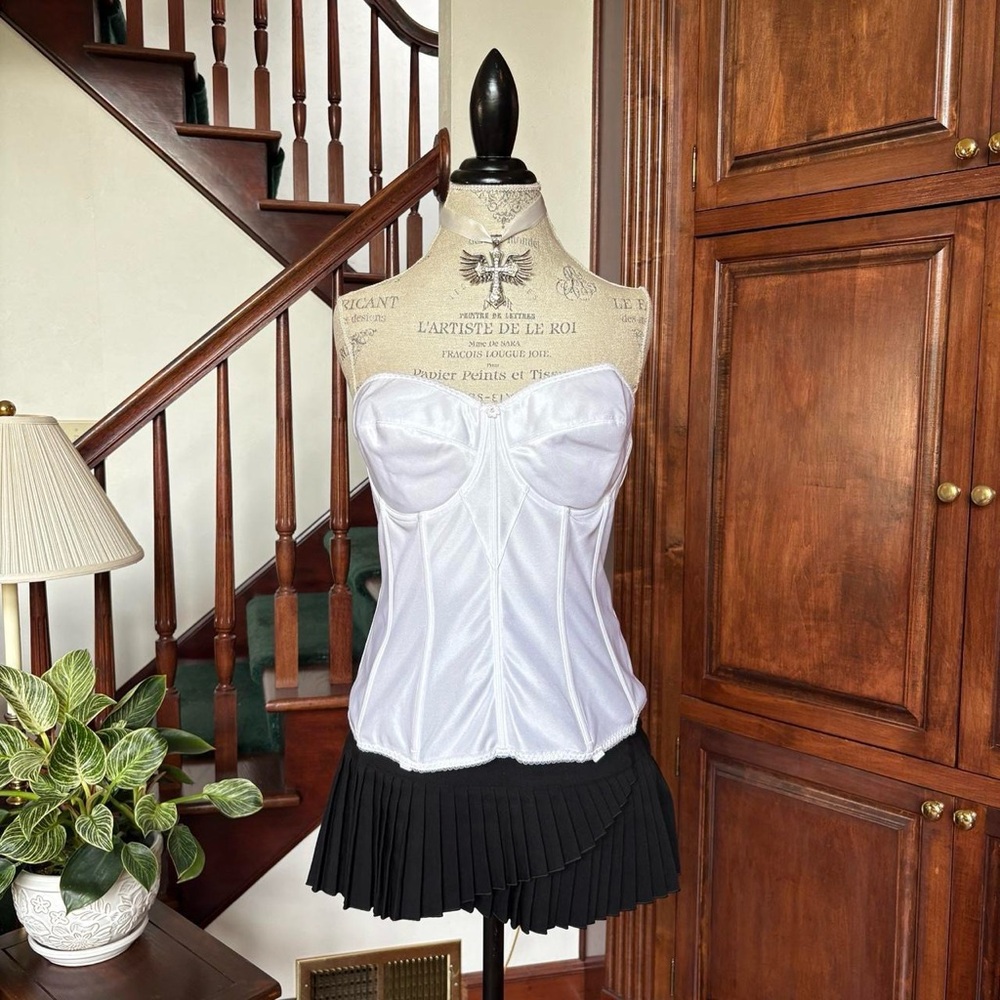 Vtg White Domonique Bustier Corset Shapewear